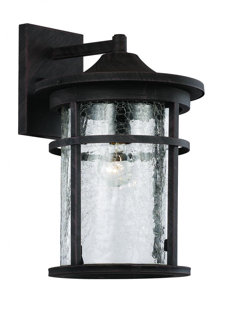 1LT WALL LANTERN-MD-SEEDED GLA